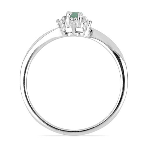 0.19 CT EMERALD STERLING SILVER RINGS #VR018270